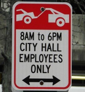 city-hall-and-friends-parking-sign | Quincy News About Quincy Massachusetts City Hall Employees & "Friends" Only A Quincy Quarry News photo