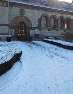 Snow walking to the library<br />A Quincy Quarry News photo