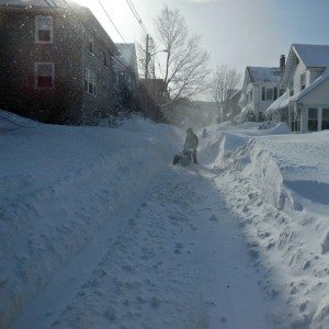 Snow-defying citizen clears own road  A Quincy Quarry News photo