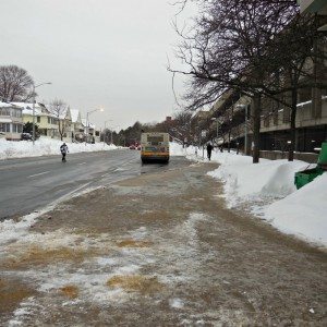 MBTA unloading zone well-plowed