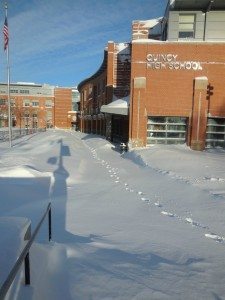 Quincy High snowbound after Ground Hog's Day StormA Quincy Quarry News photo