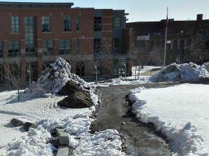 Snowperson or parcourse snow climb?A Quincy Quarry News photo