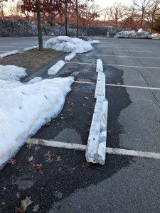 Replaced or misplaced parking lot curbing? A Quincy Quarry Citizen Whistleblower photo