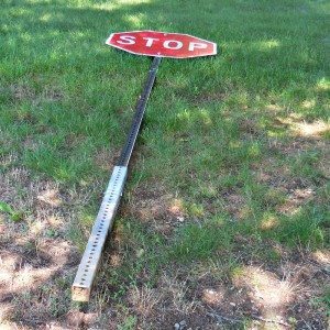 stop-sign-clipped-on-quiet-side-street | Quincy News About Quincy Massachusetts Stop sign clipped on undisclosed quiet side streetA Quincy Quarry News photo