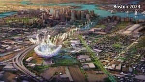 Proposed Olympic stadium in SouthieA  Boston 2024 rendering