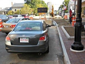 Planter stones hindering passenger egressA Quincy Quarry News photo