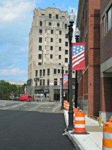 New pavement but streetlight still in the gutterA Quincy Quarry News photo