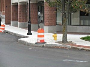 Sidewalk bump out trafficking hazard?A Quincy Quarry News photo