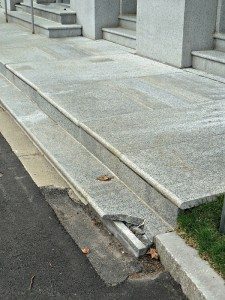 Broken steps public safety threatA Quincy Quarry News photo
