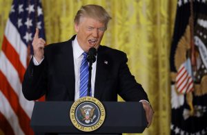 U.S. President Trump speaks before signing the “VA Accountability Act” in the East Room of the White House in Washington | Quincy News About Quincy Massachusetts