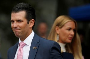 Donald Trump Jr. enters the annual White House Easter Egg Roll with Vanessa Trump lagging behind him on the South Lawn of the White House in Washington | Quincy News About Quincy Massachusetts