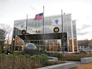 Bush-41-mourning-period-flags-city-hall-2 | Quincy News About Quincy Massachusetts
