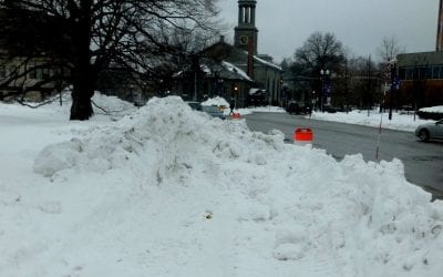 Quincy Bus Stop buried by Mt Joke