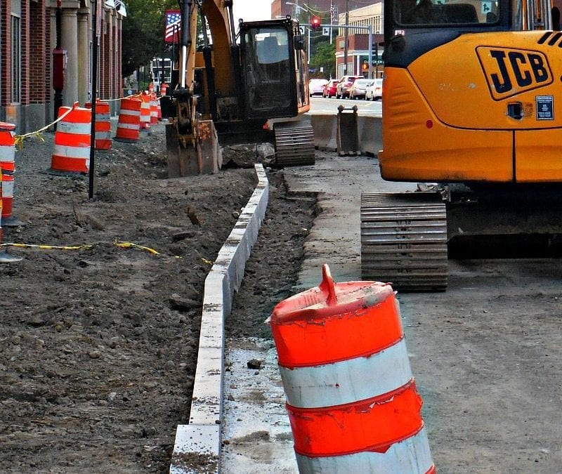 Quincy sideways sidewalks curbs now also crooked?