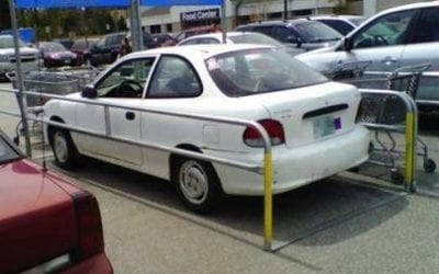 Masshole does not mind a few shopping carts in a parking space