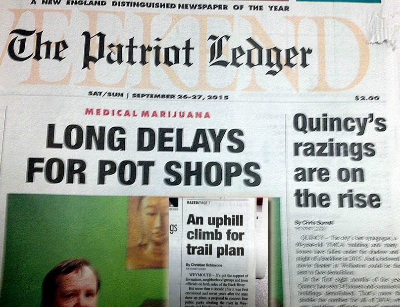 Southshore broadsheet copying Quincy Quarry headline stylings?