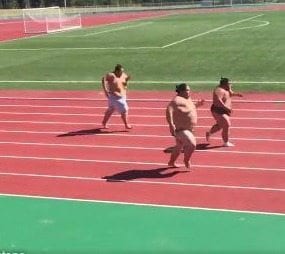 Flabby forty yard dash!