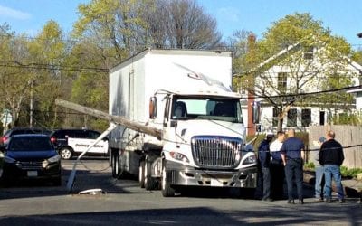 Quincy power pole whacked and traffic disrupted in Wollaston