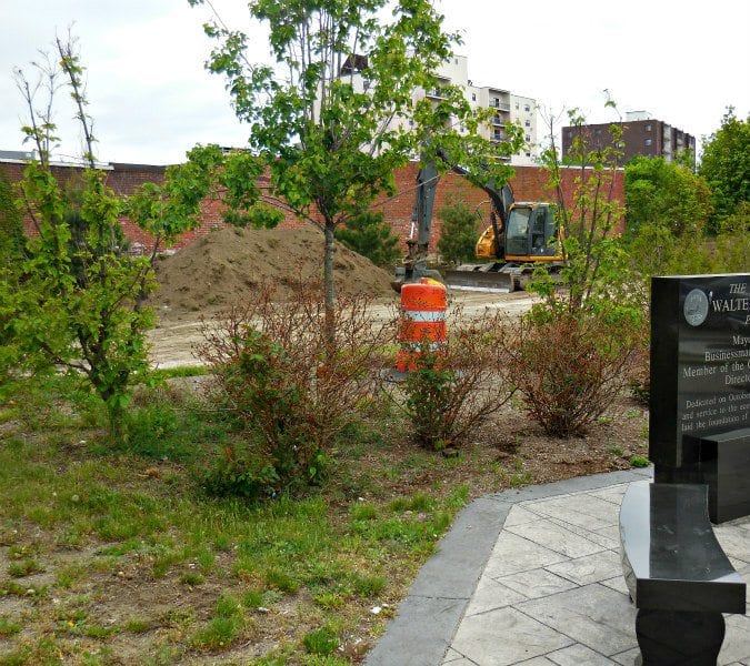 Quincy Center city property landscaping clean up!