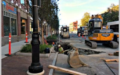 Quincy Center Big Dig Money Pits along the Hancock Street Misalignment Project
