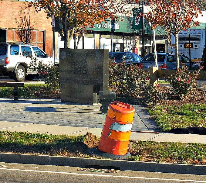Quincy Center dangerously sideways streetlight finally removed