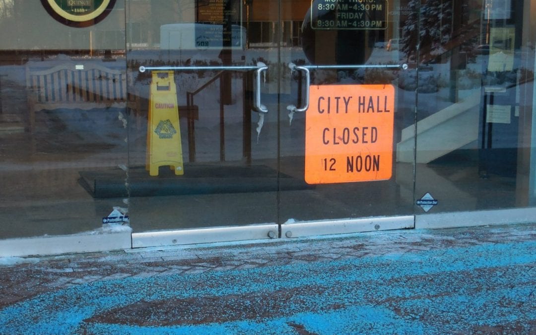 Quincy City Hall enjoys yet another snow job