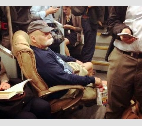 MBTA Ads Take on "Manspreading" and Riding with Big Backpacks