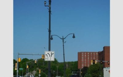 Quincy Center Streetlights Crooked