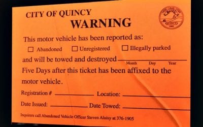 Quincy Houghs Nekkers stuck with sticky no parking stickers