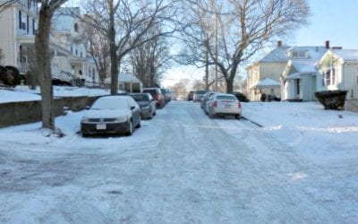 Quincy Street still unplowed and frozen solid