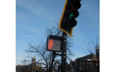 Quincy Center Traffic Light Knocked Sideways