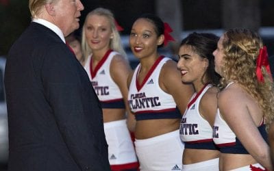 President Trump spent Super Bowl Sunday with cheerleaders