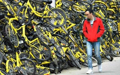 Bicycle Ride Sharing Glut Continues to Litter Chinese Cities
