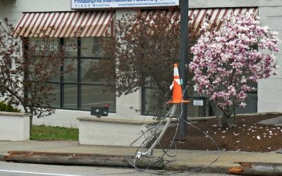 Quincy Street Light Pole still down and out after March Northeaster