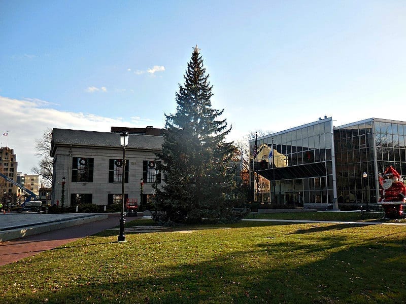 Quincy News Quincy’s Two City Halls have two Christmas Trees this year