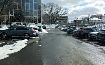 Quincy City Hall VIP parking lot finally ploughed!