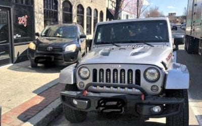 Driver busted for driving on Quincy Center sidewalk
