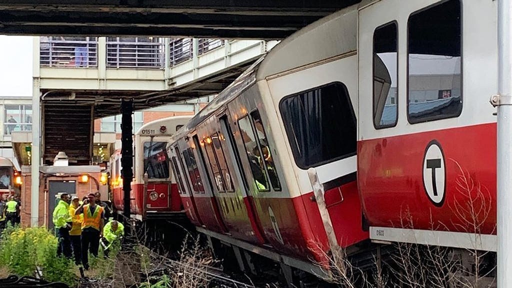 MBTA finally releases video of Red Line Train derailment at JFK station