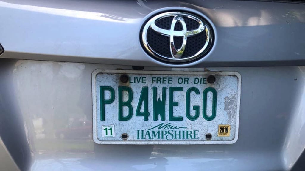 New Hampshire Governor Rules Woman Can Keep ‘PB4WEGO’ License Plate