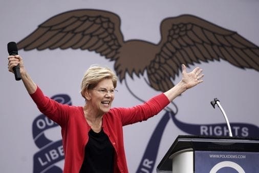 Elizabeth Warren, currently soaring in Iowa, stresses heartland roots but not her Harvard pedigree