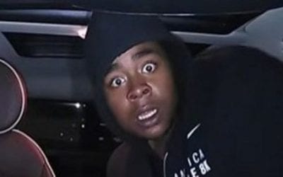 Car Prowler’s Startled Face Captured By Dashcam
