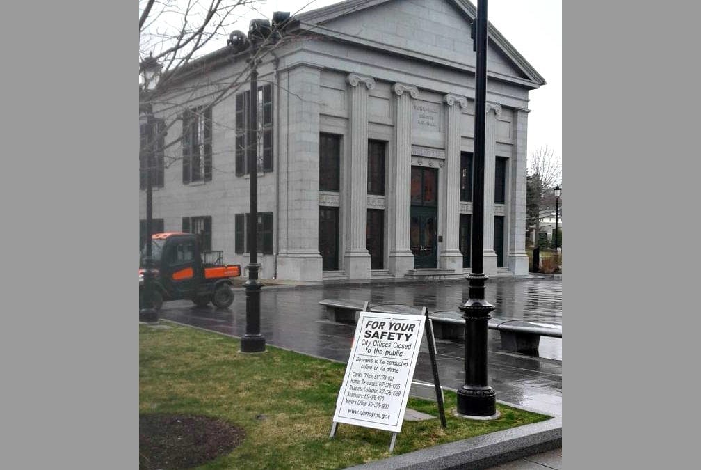 Quincy City Hall COVID-19 pandemic protection efforts