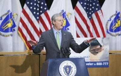 Governor Charlie Baker imposes tighter restrictions in response to the recent uptick in COVID-19 cases