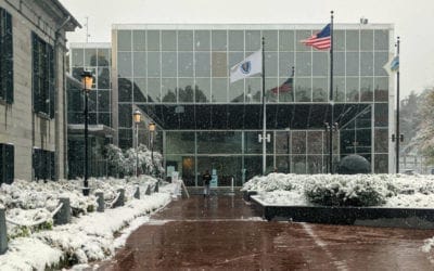 First snow and thus the first snow job of the season hits Quincy