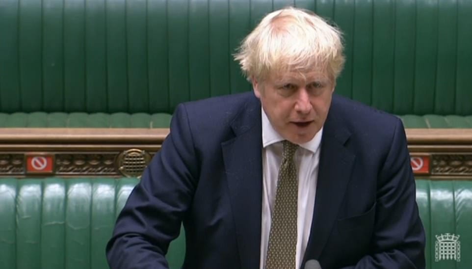British Prime Minister Boris Johnson restricting pub patronage given COVID-19 rebound