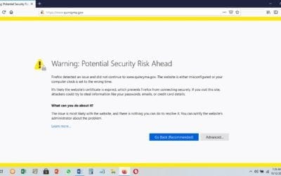 City of Quincy website potential security safety risk for use by residents