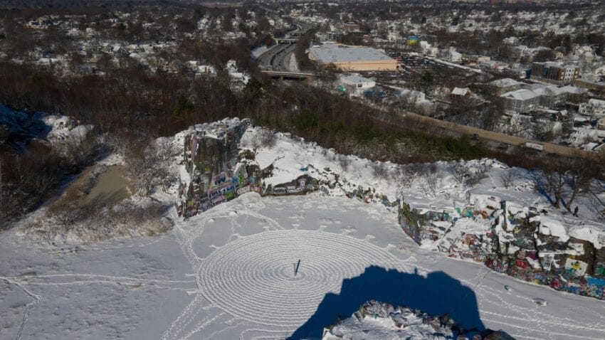 Mysterious monolith pops up in Quincy — this time, with a “crop circle”