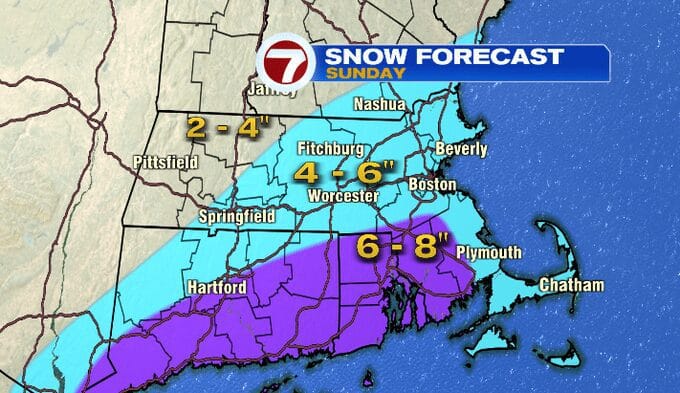 Super Bowl Sunday Snowstorm Hitting New England