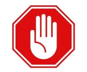 No entry hand sign on white background | Quincy News About Quincy Massachusetts