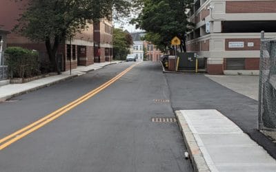 Quincy Center side street repaved but still not quite redone